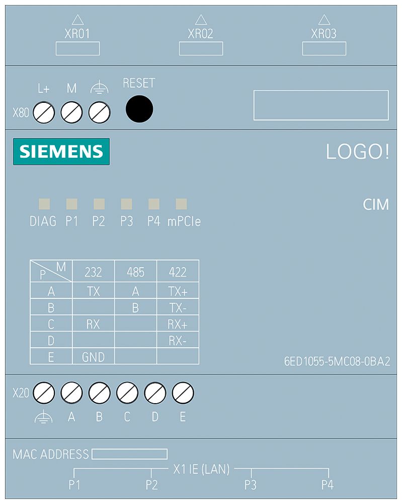 Module de communication API Siemens LOGO! CIM 4×RJ45 1×RS232 1×RS485 1×RS485