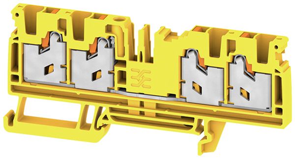 Morsetto di passaggio componibile WM S4C 4mm² 32A 1000V molla 4×1 DIN35 gi
