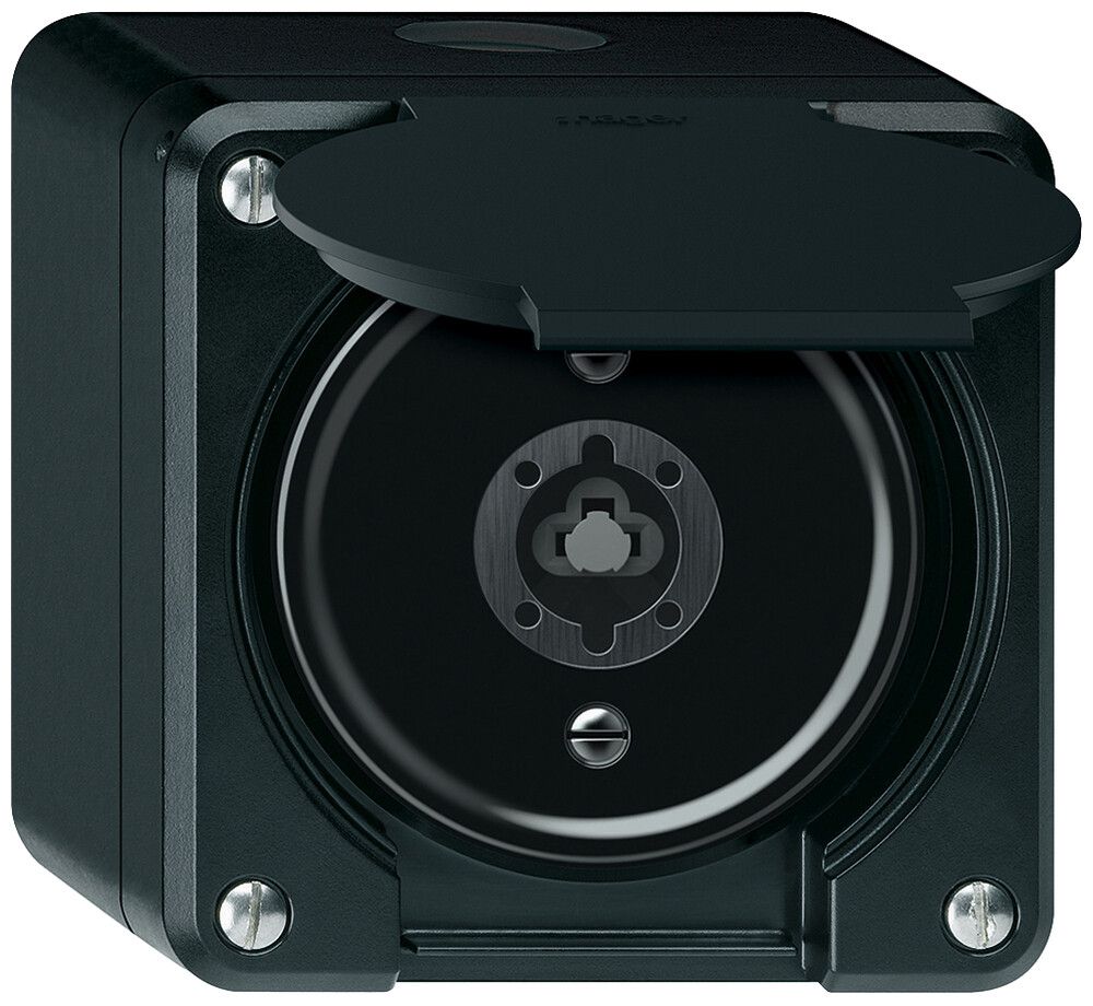 Contact pivotant à clé AP robusto 1P 1NO 20A 250V 86×86mm noir