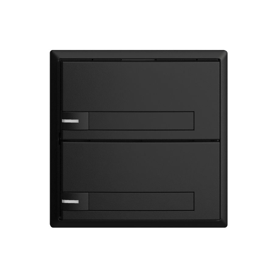 Poussoir ENC KNX 2× EDIZIOdue noir RGB avec LED avec insert papier