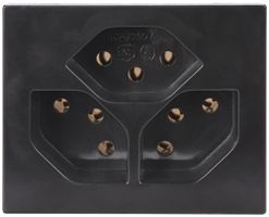EB-Steckdose Steffen FLF 6/5, 3×T13 10A, halogenfrei, schwarz