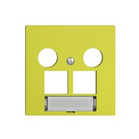 Abdeckset Edue F, f.EASYNET-Multimediadose 5…2000MHz, f.2×RJ45 S-One, lemon