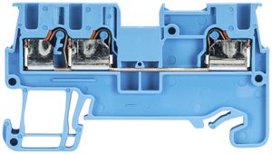 Morsetto passaggio componibile WTP 0.14…1.5mm² 17.5A 500V 3×inn.1 pi.35mm bl