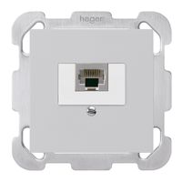 Inserto p.presa di raccordo kallysto 1×RJ45s grigio chiaro con piastra fissaggio