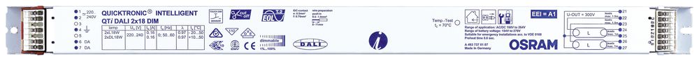 EVG Osram QTI DALI 2×36 DIM 220…240V