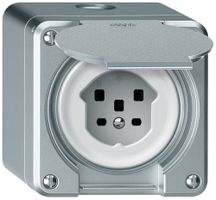 AP-Steckdose robusto 1×T25 16A 400V 86×86mm IP21 Aluminium