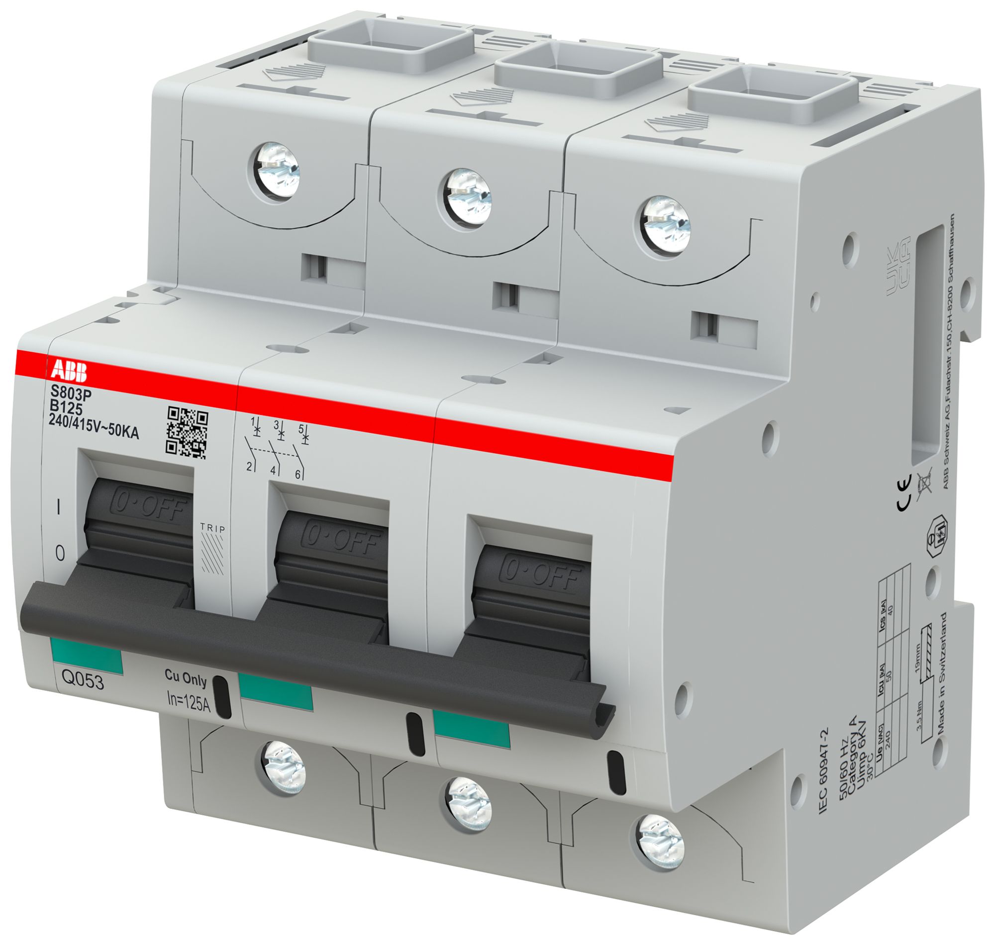 Leitungsschutzschalter ABB S803P-B125 3P 400V B-125A 50kA 5TE
