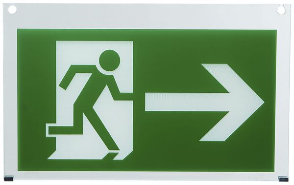 Piktogramm Candelux PLEDRL Rettungsweg links und rechts doppelseitig 300×190mm