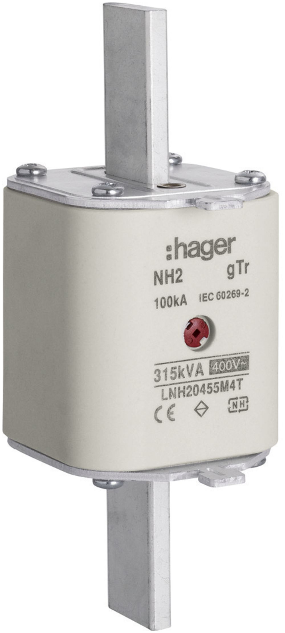 Fusible HPC Hager DIN2 400VAC 455A 315kVA gTr avertisseur central inoxydable