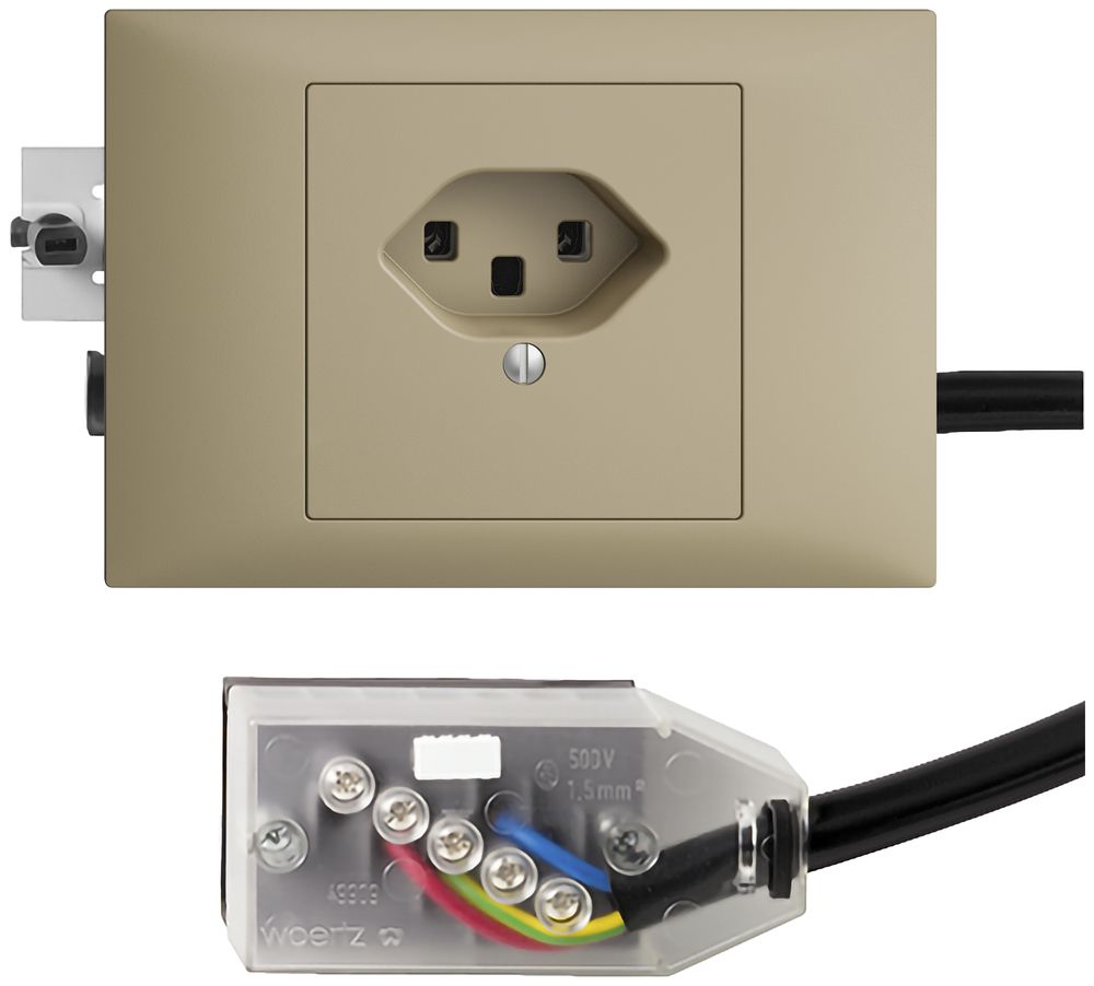 Prise INC EDIZIOdue T23 L2 sand 45…69mm pour câble plat Technofil