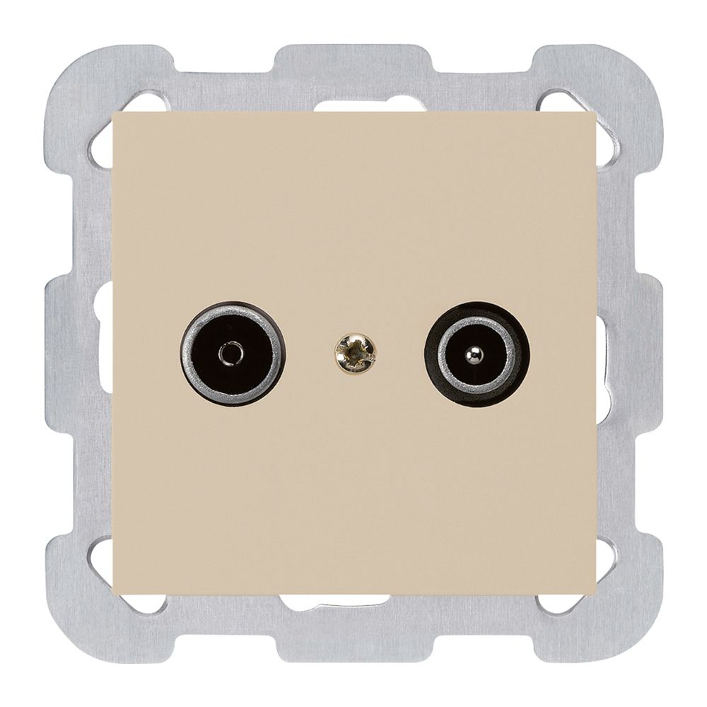 Prise de passage ENC kallysto R/TV 19dB beige avec plaque de fixation