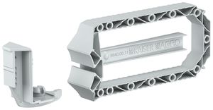 Kit de montage AGRO Prefix® 137×59×16mm, gris clair, 2 ailettes, 2 adaptateurs