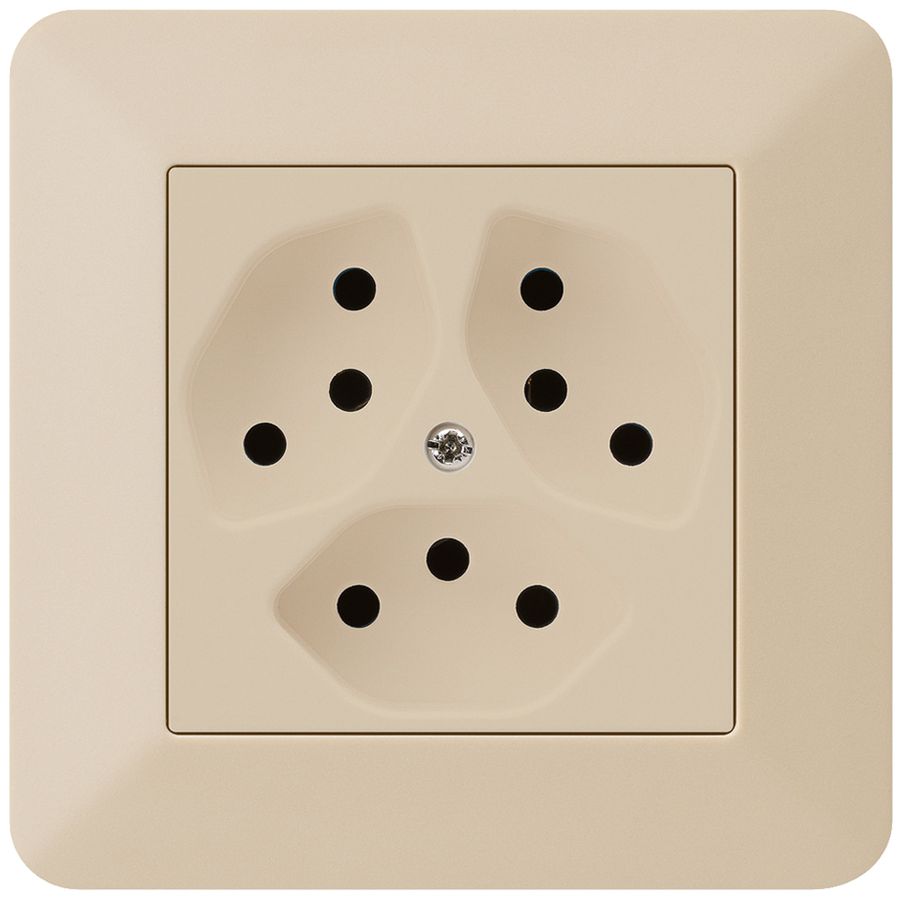 UP-Steckdose kallysto.trend 3×T13 beige mit Kinderschutz