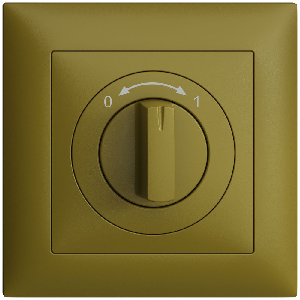 Kit frontal EDIZIOdue 0<->1 olive 88×88mm pour contact pivotant.