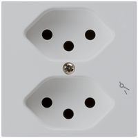 Presa INC kallysto 2×T13/1 grigio chiaro con protezione bambini