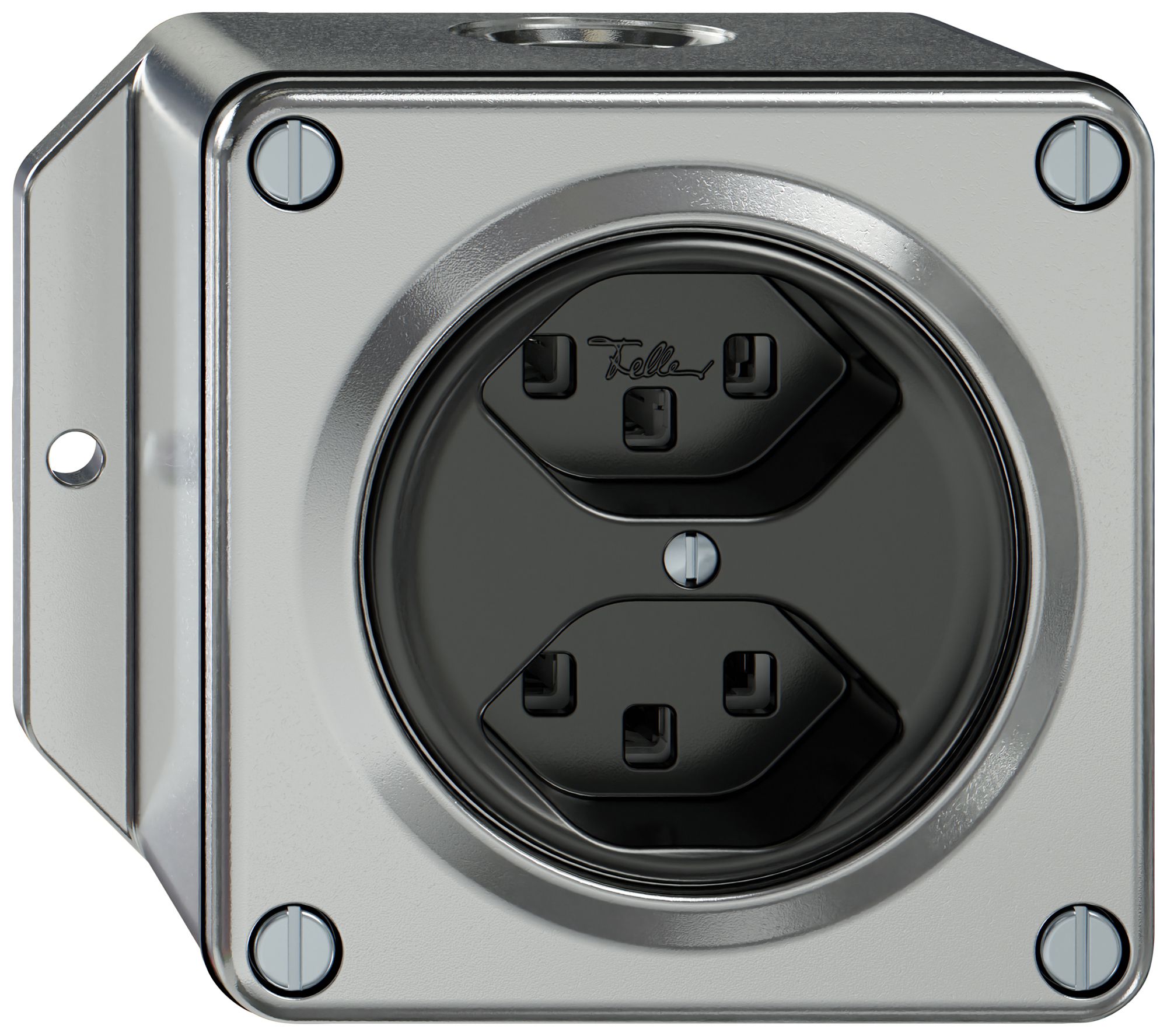 Presa AP ELEMENT 2×tipo 23 16A 250V IP20 alluminio