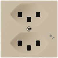 Steckdose Hager kallysto 2×T23 1×S A beige