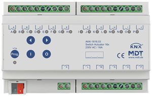 REG-Schaltaktor KNX MDT AKK-1616.03 16-Kan 16A 230VAC 8TE