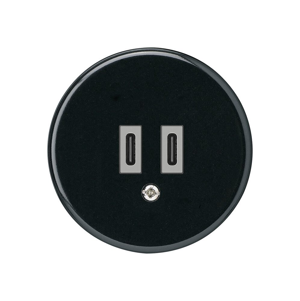 Prise de charge USB Hager basico C-C 20W 5V noir