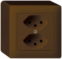 Presa AP kallysto 2×T13 marrone con protezione bambini