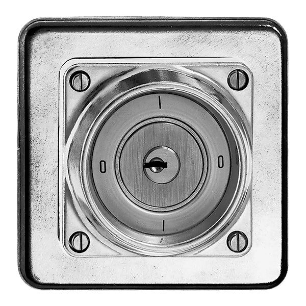 Interrupteur rotatif ENC hum.0/2P Al nature avec serrure de sûreté