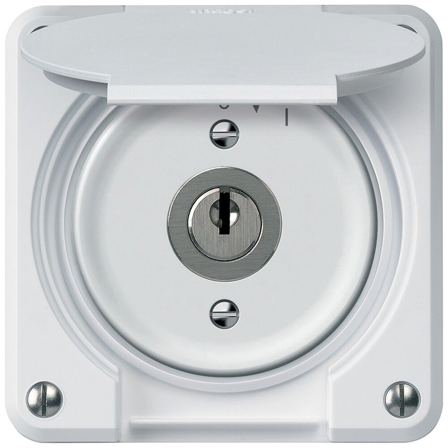 Contact pivotant à clé ENC robusto 1P 1NO 20A 250V 86×86mm blanc