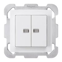 Contact à poussoir lumineux ENC kallysto 2×A-R 2 lentilles blanc plaque fixation