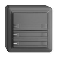 Poussoir KNX RGB AP EDUE, 250mW, a.LED RGB, papier, 3×poussoir, C.2×T., grf