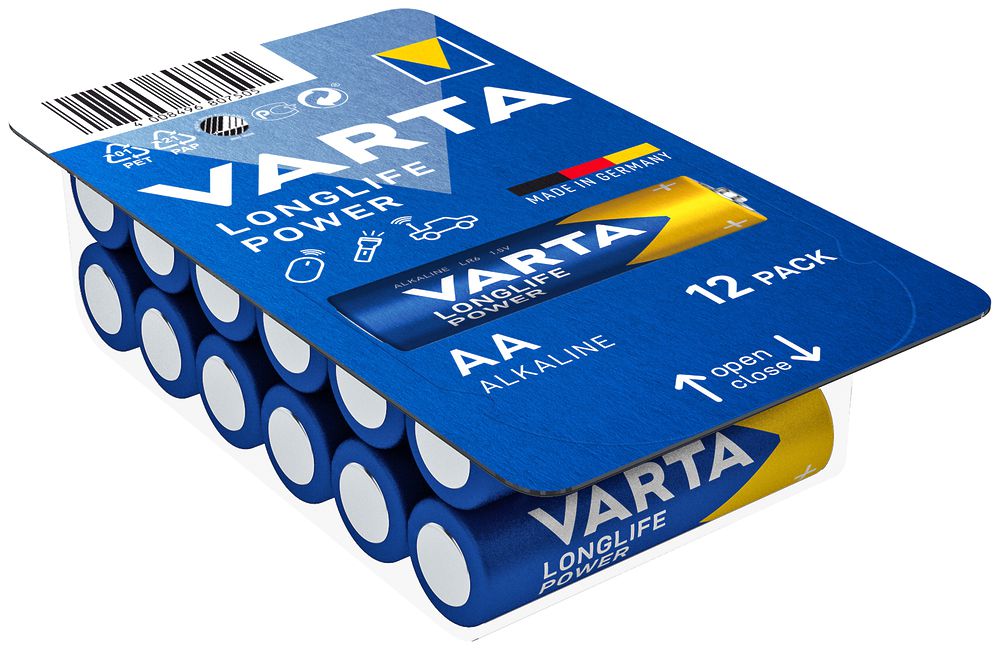 Batterie Alkali VARTA Longlife Power AA Pack à 12 Stück