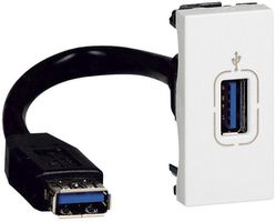 USB-Steckdose Data MOS USB 2.0 vorverdrahtet 1 Modul weiss