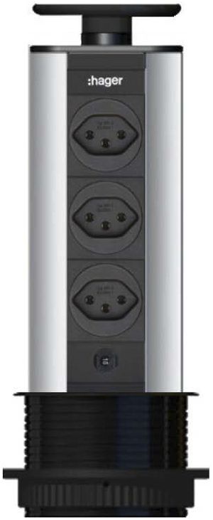 Steckdose versenkbar Tehalit 3×T13 Liftup 1 mit Wippdecke Kunststoff