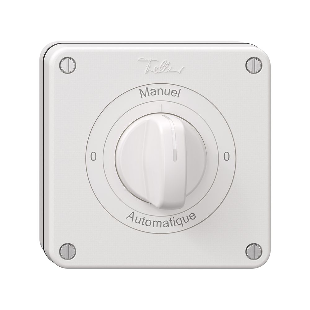 NUP-Drehschalter NEVO, 2/1 L, mit Drehgriff, KS, 0-Manuel-0-Automatique, weiss