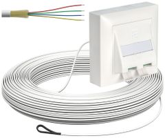 Boîte de déroulement de câble FTTH kit AP 2×LC-DX 2.3mm 60m blanc B2ca