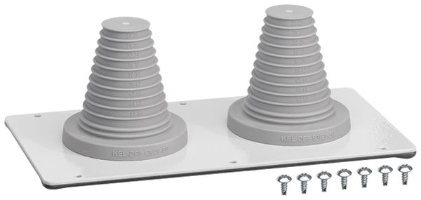 Plaque passe-câbles Hager Univers 210×60×60mm 2 ouvertures de prise de jonction