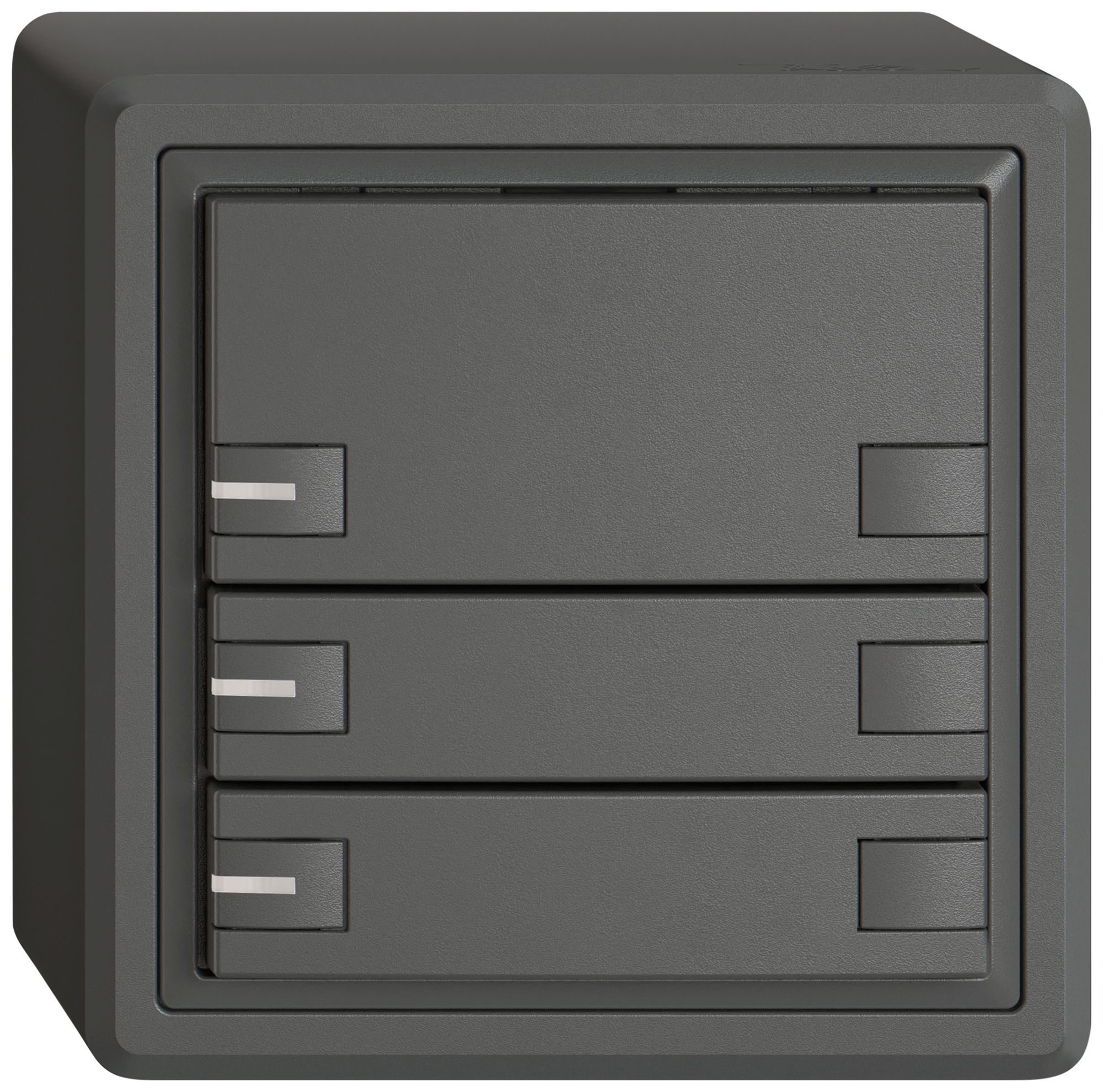 Poussoir universel AP EDIZIO.liv UNI SNAPFIX® a.LED RGB 3× comm.2T grf