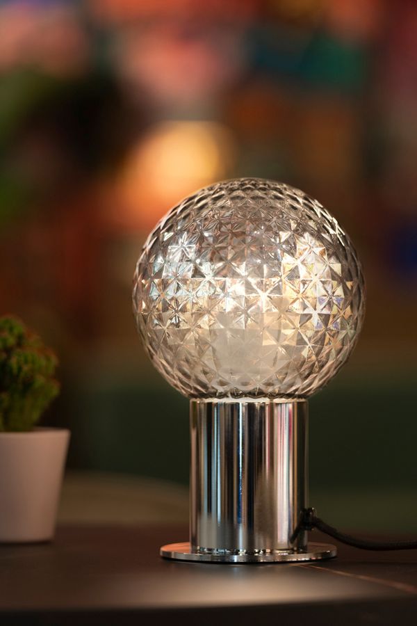 Tischleuchte SLV VARYT E14 1×6W Schalter Ø90×90mm Chrom