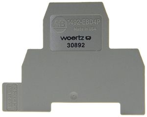 Paroi de fermeture 2.5mm² gris pour borne à vis double