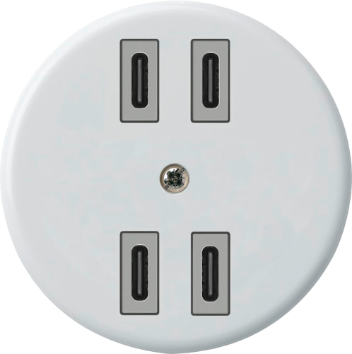 Prise de charge USB Hager basico 2×C-C 2×20W ou 4×10W 5V blanc