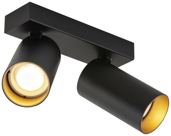 Deckenleuchte SLV KAMI GU10 2×0…10W 170×125mm schwarz/Gold