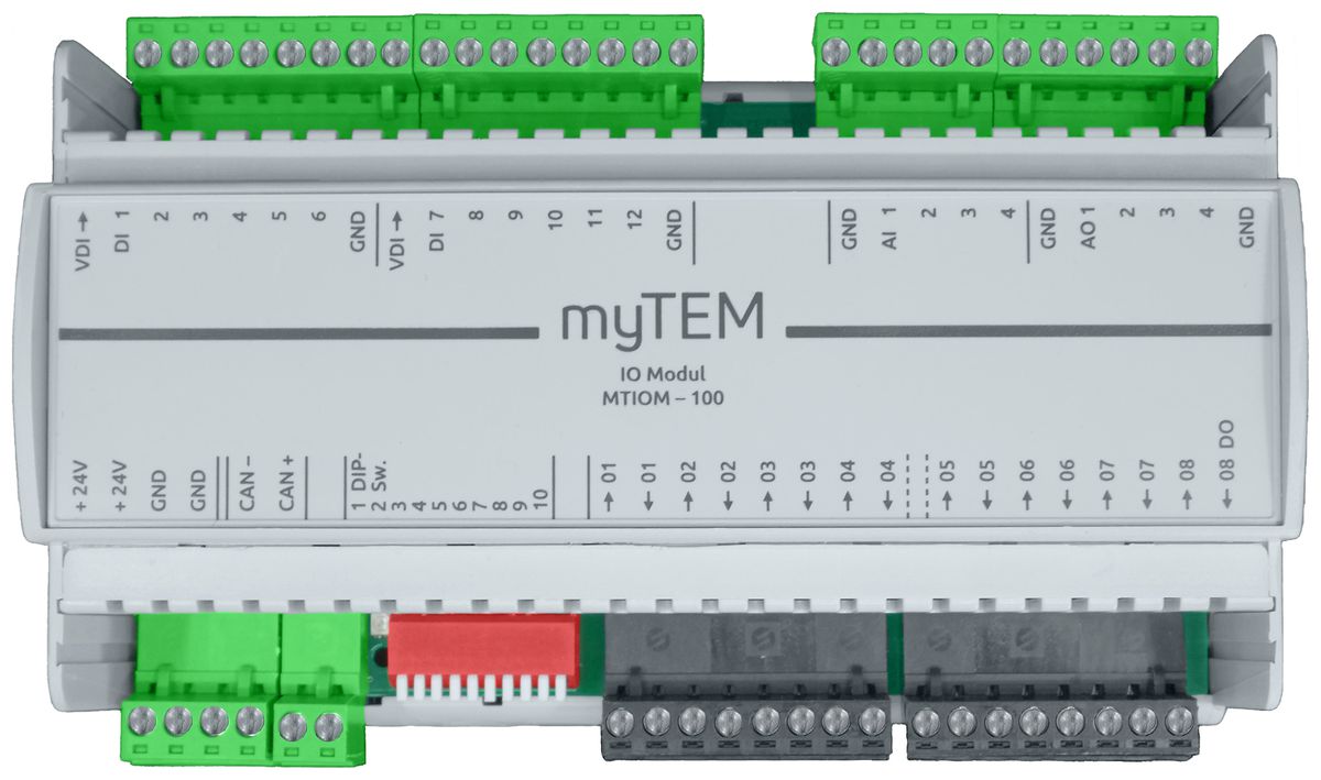 I/O-Modulo AMD myTEM MTIOM-100 24VDC 4×A/DI 12×DI 4×AO 8×DO CAN