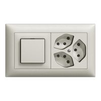 UP-Kombination EDIZIOdue 3/1P+3×T13 hellgrau, horizontal