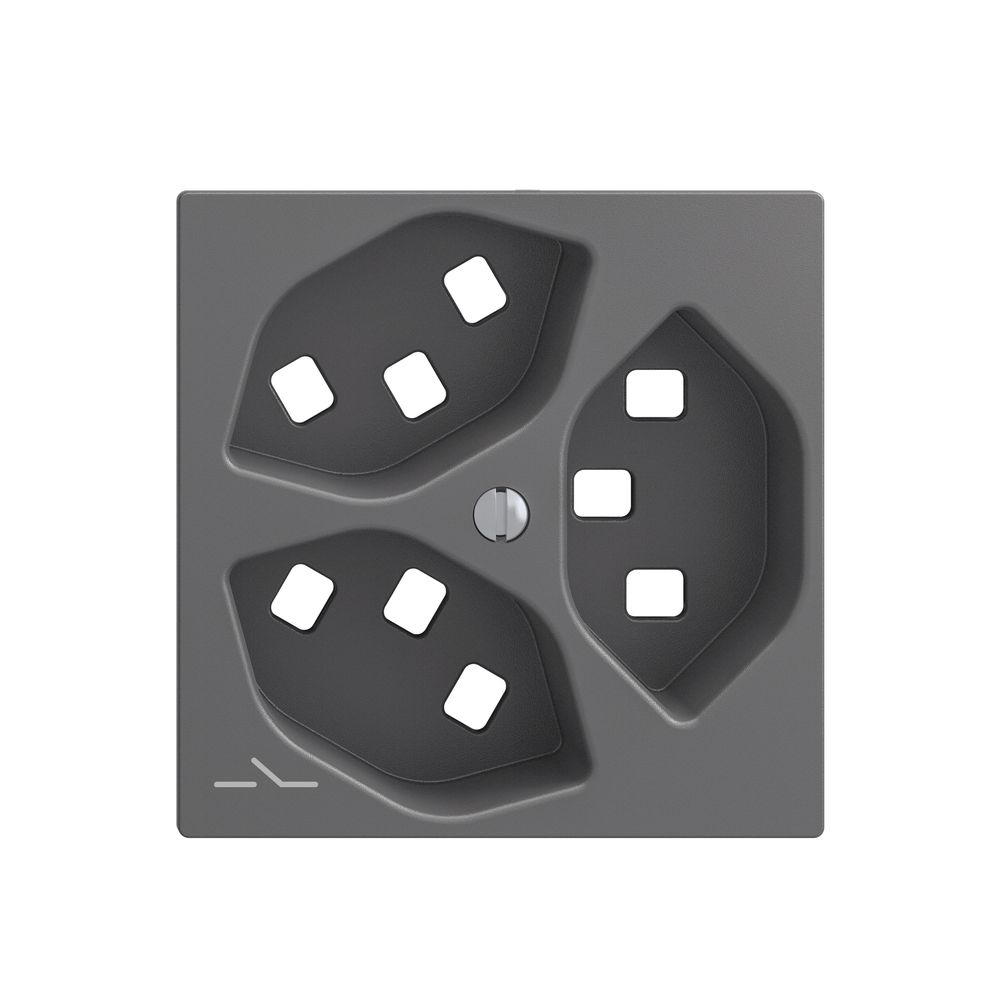 Kit montaggio Feller EDIZIOdue, per presa 3×T23 1×separato, grigio scuro