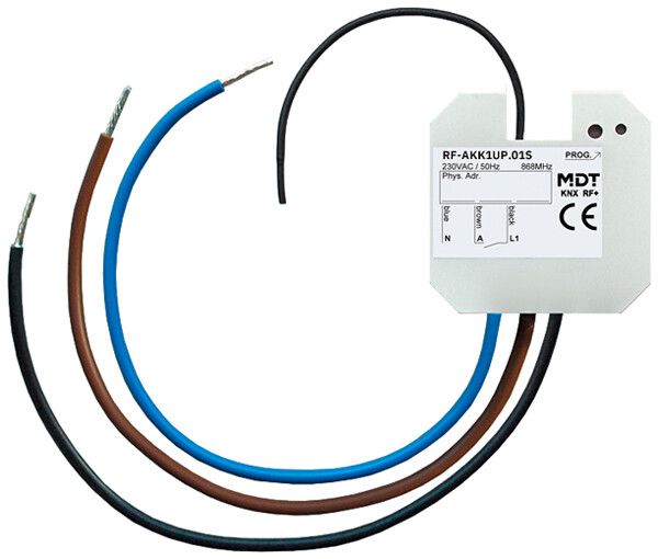 EB-Schaltaktor KNX RF+ MDT RF-AKK1UP.01S 1-Kan 10A 230VAC