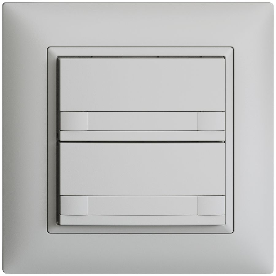 Poussoir ENC KNX 2× EDIZIOdue colore gris clair RGB sans LED avec insert papier