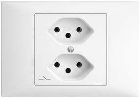 EB-Steckdose EDIZIOdue 2×T13 1×S weiss