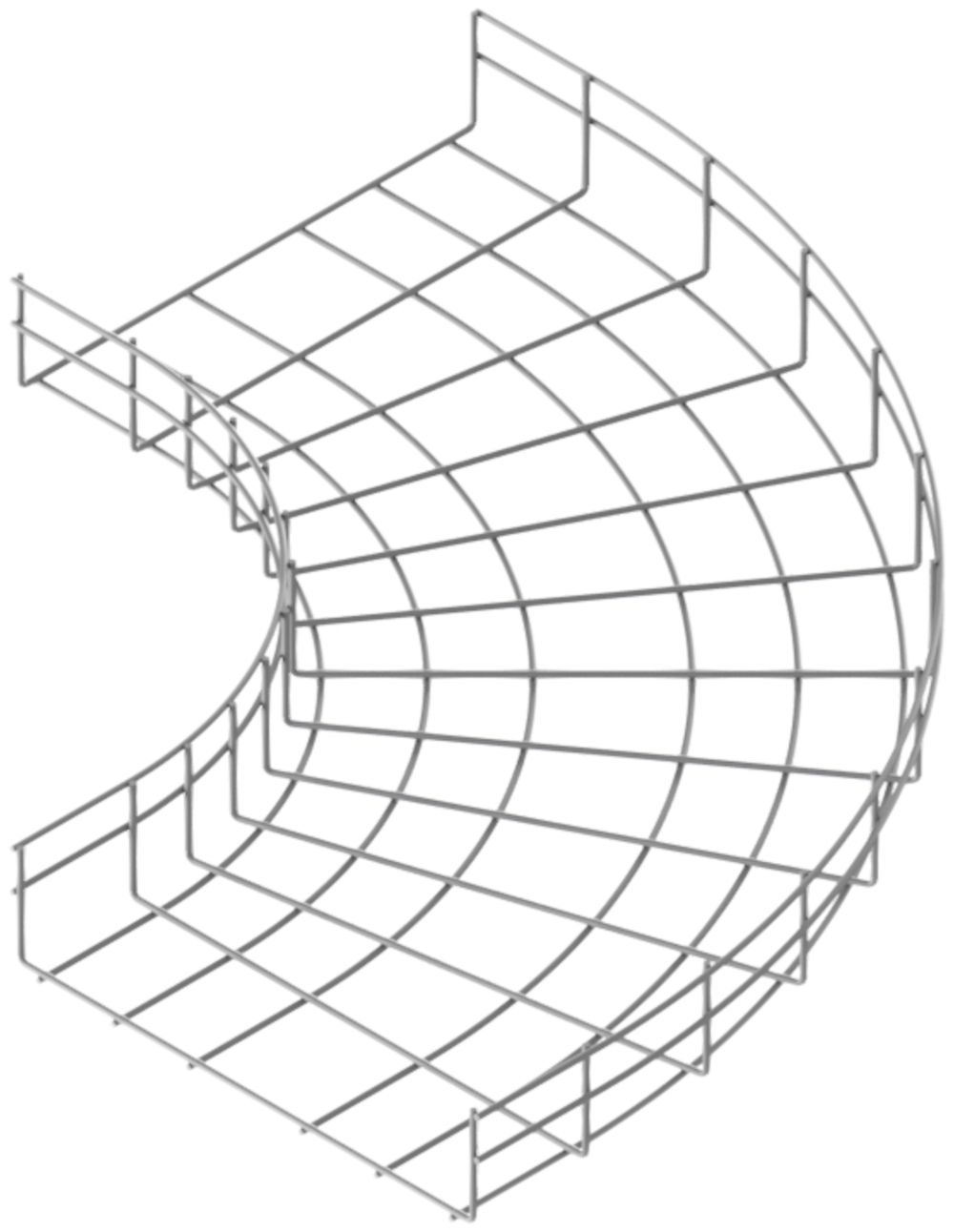 Bogen zu Gitterkanal 90°Lanz 60×400mm A4