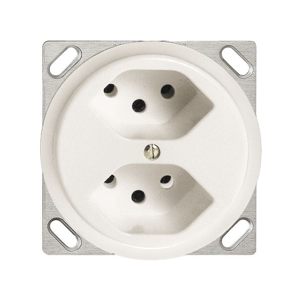 Prise INC FH 2×T13 JK blanc