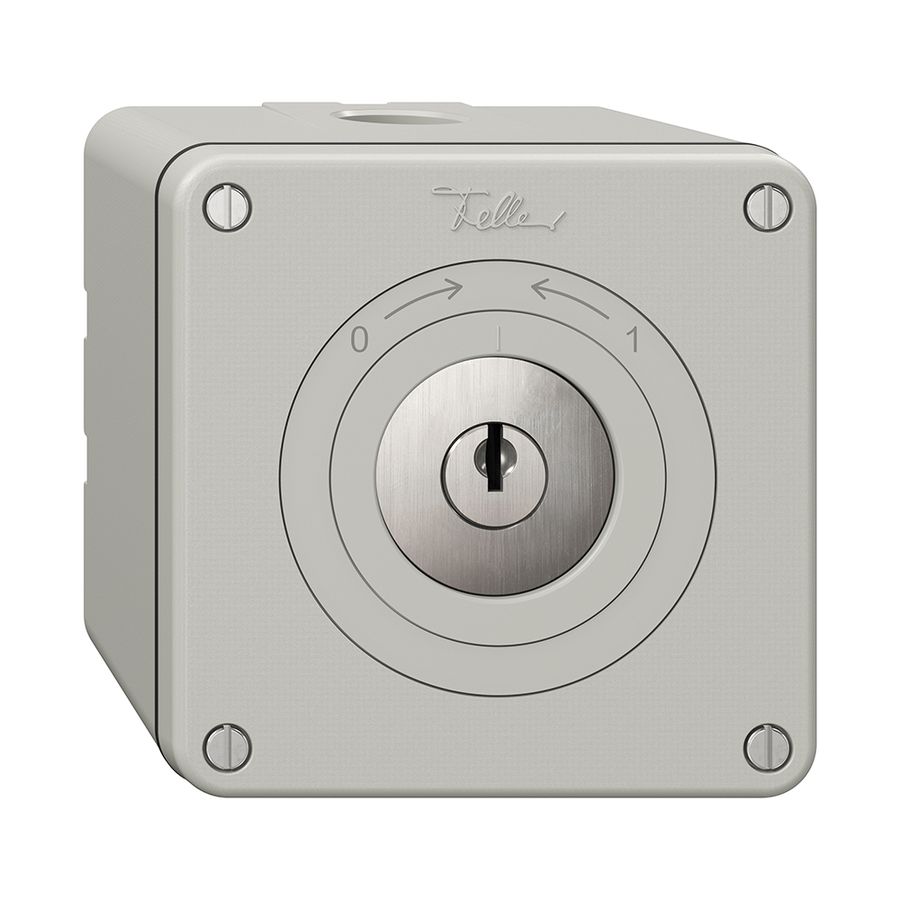 Contact pivotant NAPU NEVO, avec serrure&2 clés, KS, 0<->1, gris clair