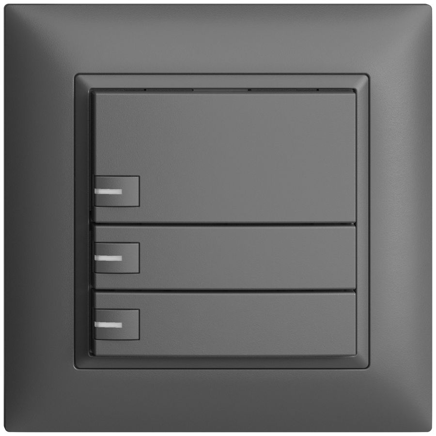 UP-Universaltaster 3×1T Schraubklemme EDIZIOdue dunkelgrau mit LED