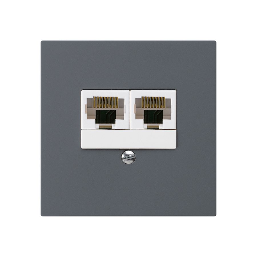 Einsatz zu Anschlussdose kallysto 2×RJ45u parallel anthrazit